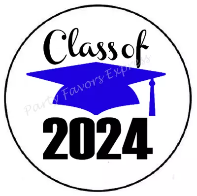 Class Of 2024 Blue Graduation Envelope Seals Labels Stickers • $4.99