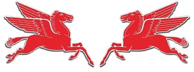 2 Mobil Gas Flying Red Horse Pegasus L & R Metal Heavy Steel Signs Extra Large  • $489.99