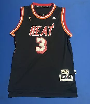 Adidas HWC Miami Heat Dwayne Wade Basketball Jersey Mens Rare 90s Black L NBA • $30.99