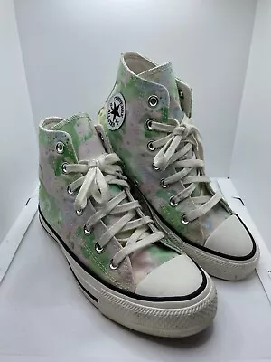 Converse Chuck Taylor All Star High Top Trainers Green Washed Florals UK 4 • £9.99