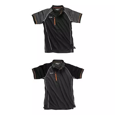 Scruffs Trade Active Polo Shirt Black Or Grey (Sizes S-XXL) Men's Work T-Shirt • £21.99