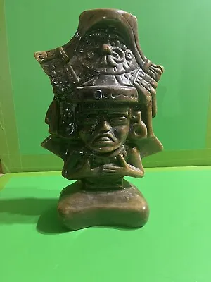 Plaster Mexican Pottery Statue Head Bank Mayan Aztec Egyption Folk Art Vintage • $21