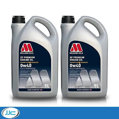 2 X 5 Litre - Millers Oils XF Premium 0W40 Fully Synthetic Engine Oil • £82.91