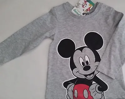 DISNEY MICKEY MOUSE Baby Boy Licensed Tee T Shirt Top Grey NEW Sizes 000-1 • $15.95