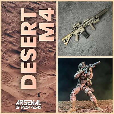 M4 Desert Edition - 1:12 Scale 3D Printed Action Figure Weapon Upgrade • $10