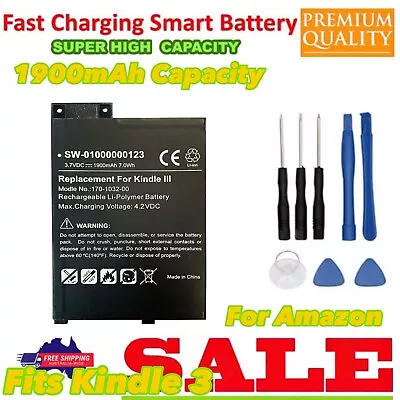 B & W Battery Kindle 3 III 3G WIFI D00901 Keyboard 170-1032-01 +Tool • $37.77