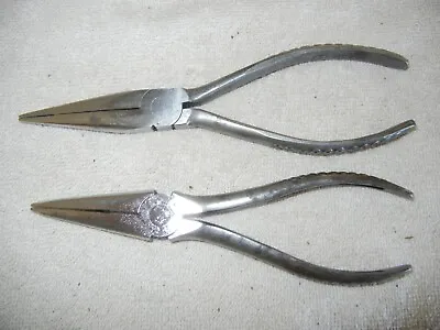 Snap-On Set Of Two Vintage Vacuum Grip Needle Nose Pliers: No. 190 & 196 • $42.50