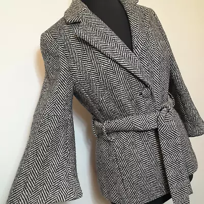 £20 • Buy Laura Ashley Size 12 Grey Herringbone Swing Coat