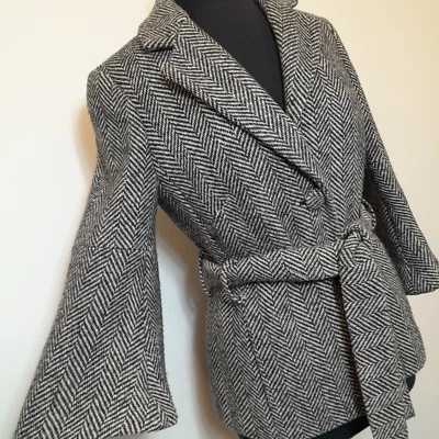£20 • Buy Laura Ashley Size 12 Grey Herringbone Swing Coat