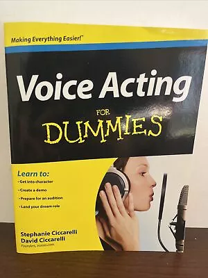 SIGNED By The Author Stephanie Ciccarelli! Voice Acting For Dummies ~ VeryGood • $22.55