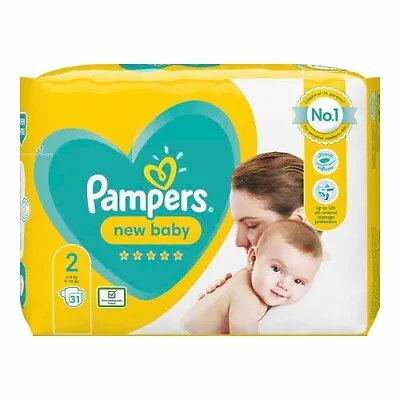 Pampers New Baby Size 2 Carry Bag 31 Nappies • £10.74