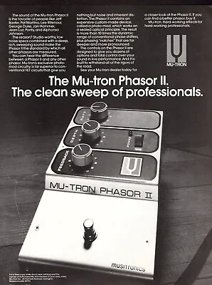 Vtg 70s MU-TRON PHASOR II MAGAZINE PRINT AD Guitar Effect Pedal Phaser 2 Pinup • $9.99