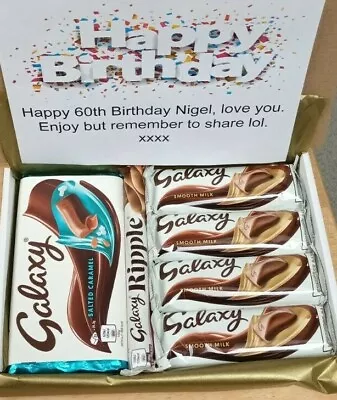 Personalised GALAXY Chocolate Box Hamper Selection Birthday Christmas Gift Treat • $11.19