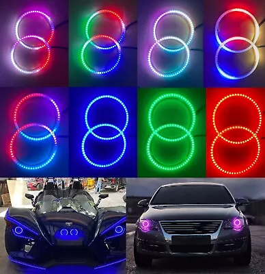 2PCS 90mm RGB Chasing LED Halo Ring Kits For Motorcycle Car Truck LED Headlights • $82.22