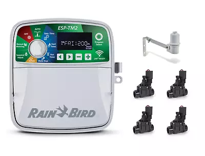 Rain Bird 4 Station ESP-TM2 Kit With Valves And Rain Sensor • $375