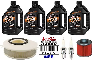 $69.89 • Buy Yamaha V Star 1100 Oil Change Service Kit 20W50 Spark Plugs Oil & Air Filter