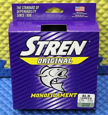 Stren Original Fishing Line 8LB 1000 YD SOES8-22 Lo-Vis Green  1337040 • $22.99