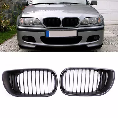 Front Matte Black Kidney Grill Grille For BMW E46 325i 330i 328 3 Series 02-05 • $24.09