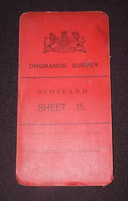 Scotland~1905 Ordnance Survey Map Sheet 15 Antique Linen Map~20  X 17  • £19.30