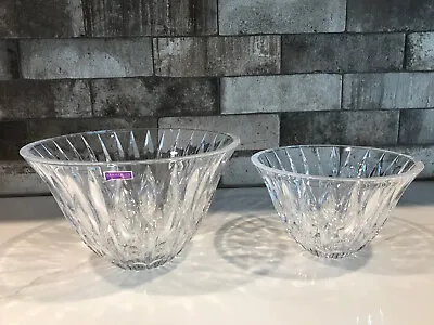 Marquise By Waterford Crystal Waterfall Bowls 10  & 8  • $49
