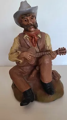 Vintage 1993 Universal Statuary Cowboy Sitting On A Saddle Playing Guitar  USA  • $70