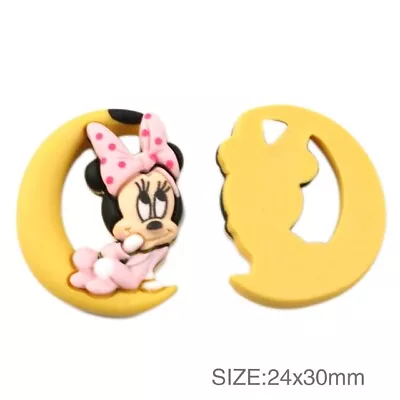 2 X 30mm MINNIE MOUSE FLAT BACK RESIN HEADBANDS HAIR BOWS CARD MAKING CRAFTS • £0.99