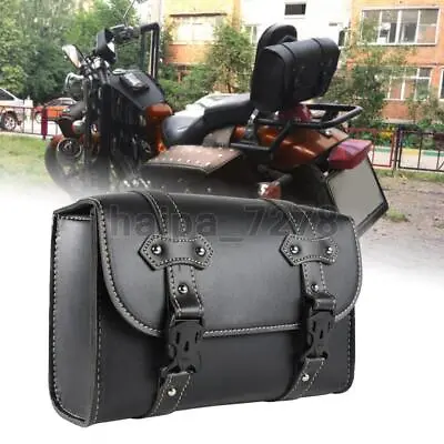 PU Leather Motorcycle Tool Sissy Bar Bag Saddle Bag Storage Luggage Saddlebag • $24.98