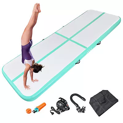 10 Ft Air Mat Track Inflatable Tumbling Mat Gymnastics Training Workout Green • $129.90