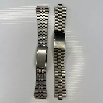 A17 Lot Seiko Stainless Steel Silver Mens Retro Watch Bands 5.75 • $14.50