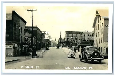 Mt. Pleasant Pennsylvania Postcard Main St. Exterior View C1940 Vintage Antique • $12.97