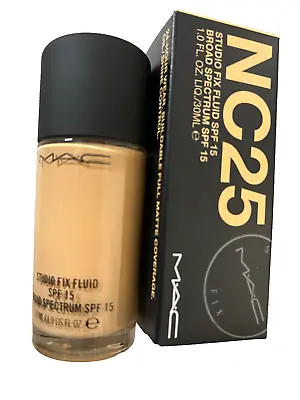 MAC STUDIO FIX FLUID SPF 15 #NC25 - 1fl Oz/30mL - NIB • $28.88