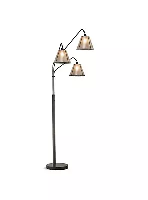 HOMEGLAM Midtown 84” 3-Light Dark Bronze Arch Floor Lamp/Mica ShadesFree Ship! • $248