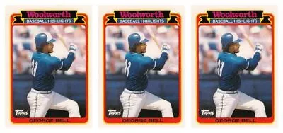 (3) 1989 Topps Woolworth Baseball Highlights #7 George Bell Lot Blue Jays • $6.54