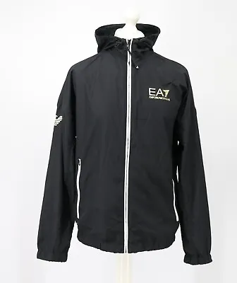 Ea7 Emporio Armani Mens Tracksuit Hooded Jacket Uk M Black 3lpv08 Pn4hz Eg • £53.68