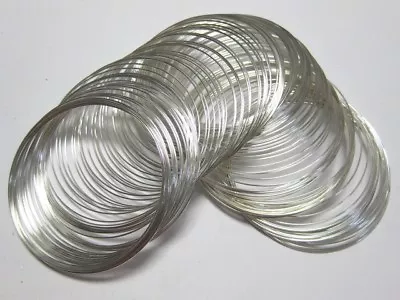 100 Loops Silver Tone Memory Wire For Beading Bracelet Bangle 60mm • $3.99