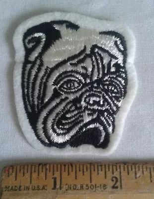 Vintage Bulldog Face Black White Patch 2  X 2.5  Motorcycle Biker Vest Jacket  • $4.50