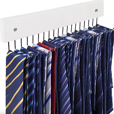 Tie Rack Wall Mounted Belt Hanger Holder Rustic Wood Tie Organizer For Men Close • $19.99