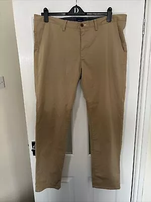 GANT  Beige Mens Slim Fit Chinos Trousers W40/ L34 Good Condition • £9