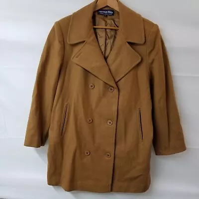 Men's Vintage Herman Kay Brown Wool Blend Pea Coat Size Large • $9.99