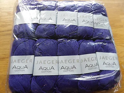 JAEGER AQUA Mercerised Cotton DK 10 X 50g Deep Shade 320 Sealed Pack • £37.50