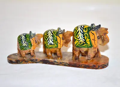 Marble Elephants Hand Carved In India ~ Hand Painted • $8.99