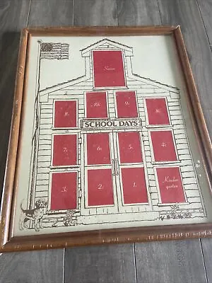 Vintage School Days K-12 Picture Frame School House Mat NEW • $25.50