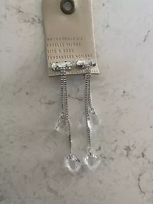 New On Tag Anthropologie Moody Mystic Linear Drop Earrings (crystal/rhodium) • $18