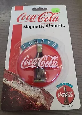 Vintage Coca Cola Button Fridge Magnet 1995 No.51481 • $8.40