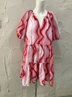 $85 • Buy STEELE The LABEL - Divine, Short Slv, DRESS With Tiered Skirt, Fully Lined…XL