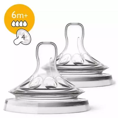 Philips Avent Natural Teats (Fast Flow) 2 Pack - 6 Month+ Philips Avent • $26.46