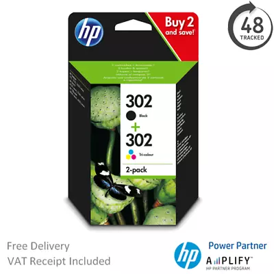 £34.50 • Buy Genuine HP 302 Black & Colour Ink Cartridges - For HP DeskJet 3630