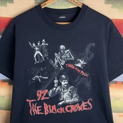 Vintage 90s 1992 The Black Crowes Thorn In My Pride Tour Black T-shirt XL • $199.98