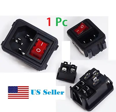 10A 120V Inlet Module Plug (no Fuse) Switch Male Power Socket IEC320  • $7.99