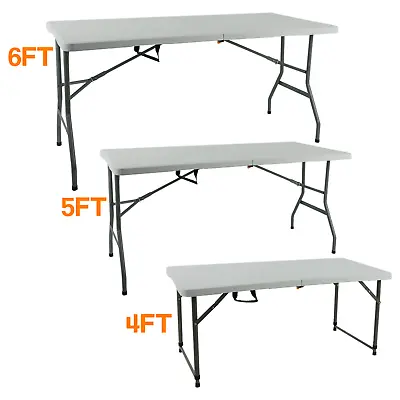 £44.45 • Buy Catering Camping Heavy Duty Folding Trestle Table Picnic Bbq Party 4ft 5ft & 6ft